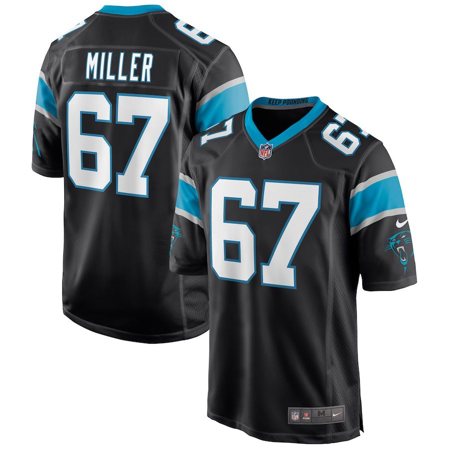 Men Carolina Panthers 67 John Miller Nike Black Game NFL Jersey
